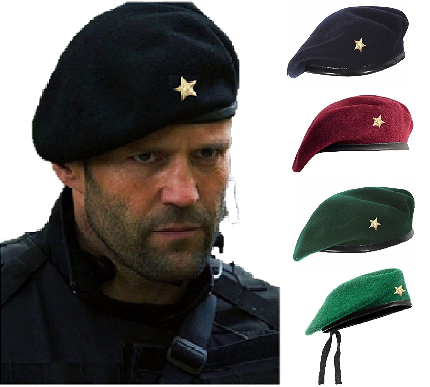 Buy Wan-Sukh Army Style Cap, Rajputana Cap, Men Wool Beret (Pack